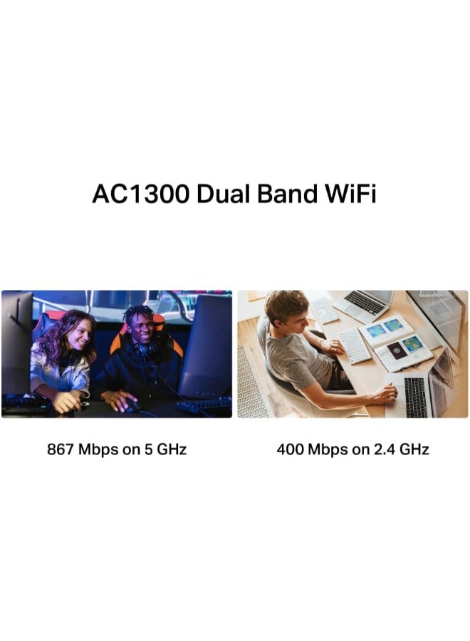MERCUSYS AC1300 High Gain Wi-Fi USB Adapter
SPEED: 400 Mbps at 2.4 GHz + 867 Mbps at 5 GHz
SPEC: 1× High Gain External Antenna, USB 2.0, MU-MIMO, WPA3 Black - Image 4