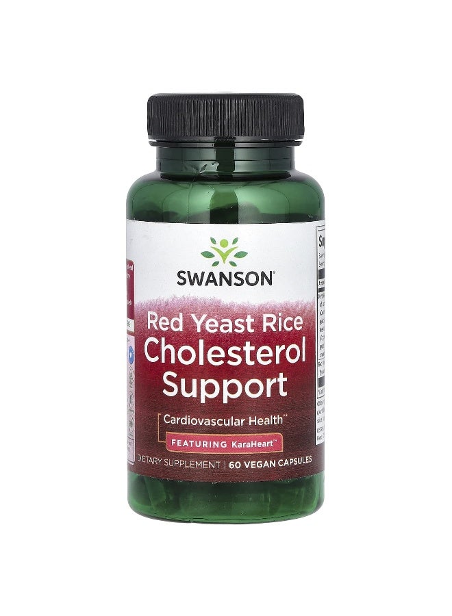 SWANSON سوانسون، دعم الكوليسترول من الأرز الأحمر، 60 كبسولة نباتية - Image 1