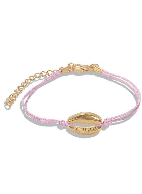 Women adjustable rope bracelet with shell design