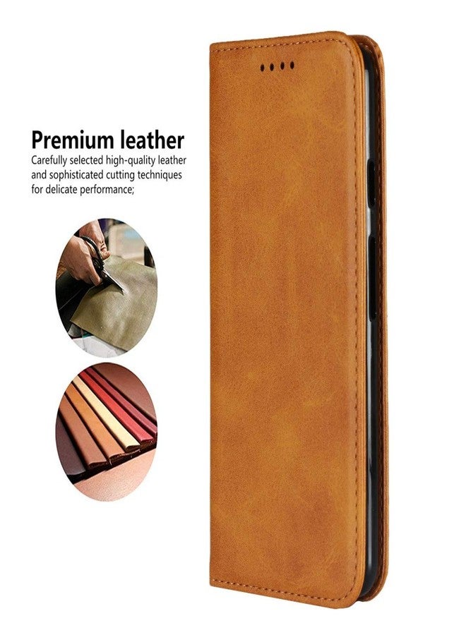 آي كوفر كايس جراب iCoverCase لهاتف LG V60 ThinQ 5G، جراب محفظة فاخر من الجلد الصناعي المغناطيسي، مزود بفتحات للبطاقات وحامل قابل للطي، وحامل قابل للطي لهاتف LG V60 (لون كاكي). - Image 4