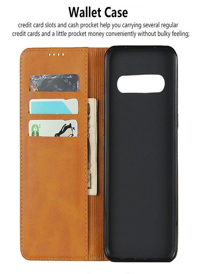 آي كوفر كايس جراب iCoverCase لهاتف LG V60 ThinQ 5G، جراب محفظة فاخر من الجلد الصناعي المغناطيسي، مزود بفتحات للبطاقات وحامل قابل للطي، وحامل قابل للطي لهاتف LG V60 (لون كاكي). - Image 3