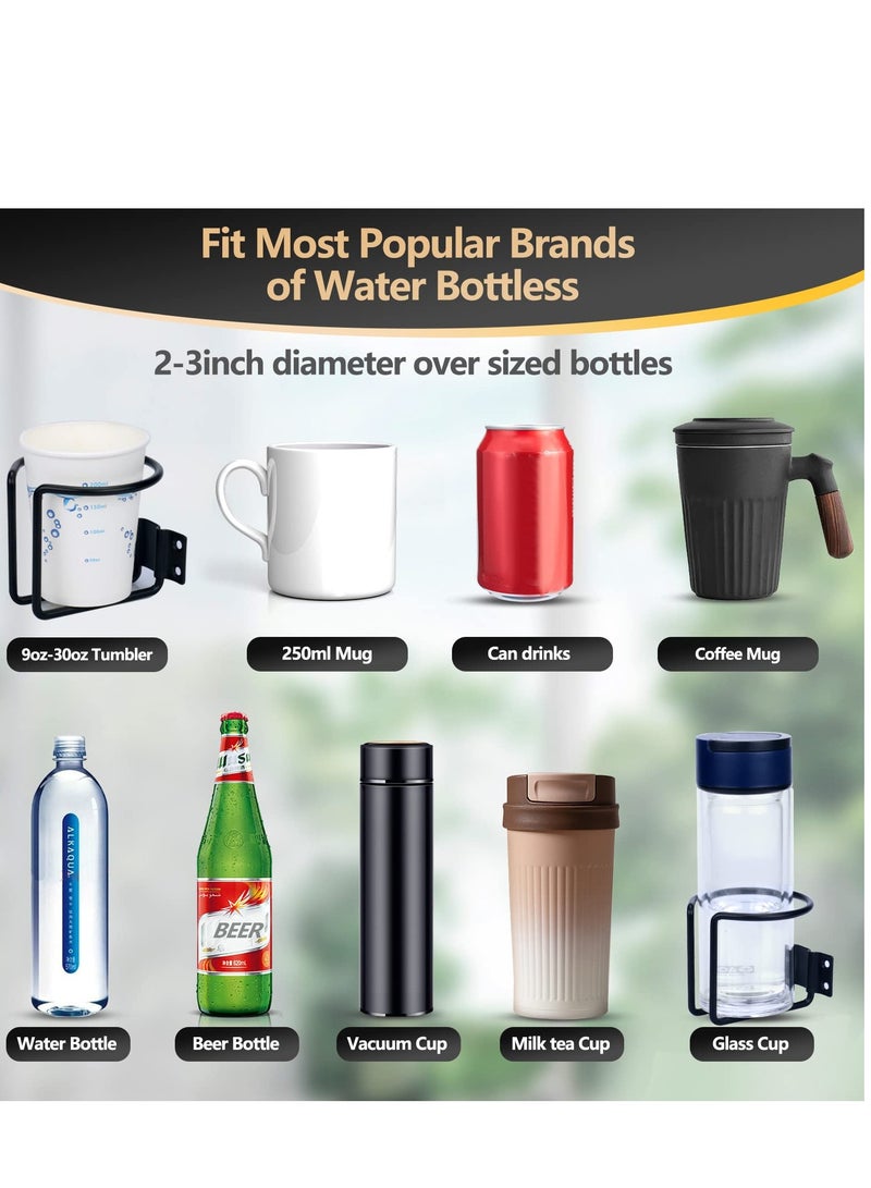 SYOSI cs Boat Cup Holder, Stainless Steel Universal Drink Holders, Black Coating Ring Cup Holders, Suitable Universal Drinks Holders for Marine Yacht Truck RV Metal Cup Holder - Image 3