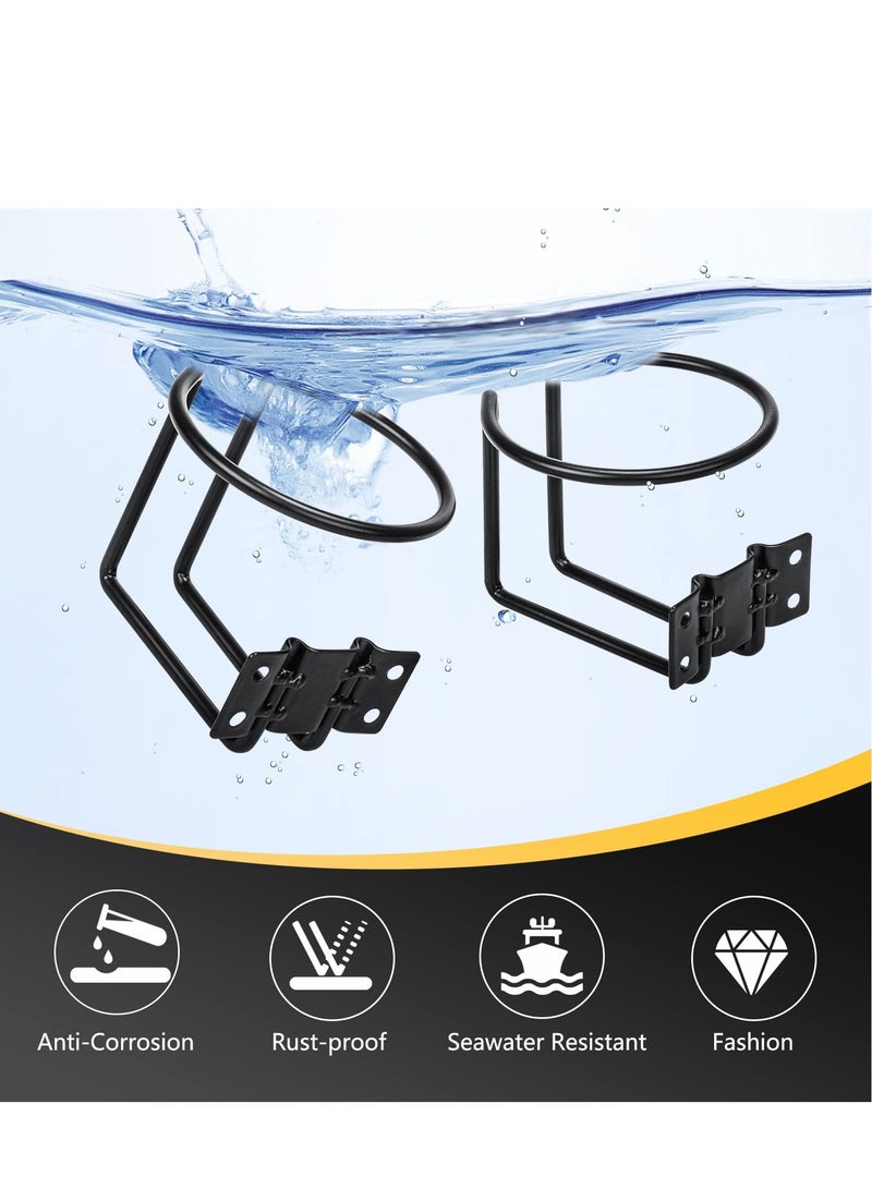 SYOSI cs Boat Cup Holder, Stainless Steel Universal Drink Holders, Black Coating Ring Cup Holders, Suitable Universal Drinks Holders for Marine Yacht Truck RV Metal Cup Holder - Image 5