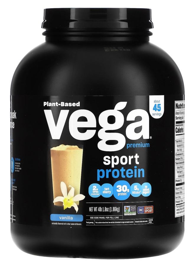 Vega Sport Plant-Based Premium Protein Powder Vanilla 4 lb 1.8 oz (1.86 kg) 