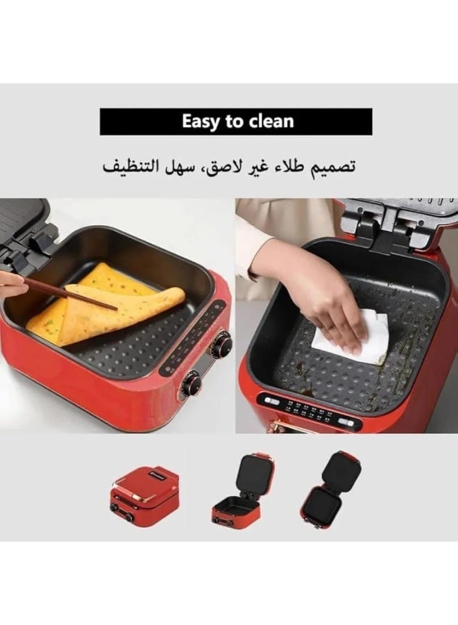 Denx Electric Hot Pot Grill – 1800W Multi-Function Non-Stick Cooker with Adjustable Thermostat, 2.5L Capacity, Die-Cast Aluminum Plate – for Grilling, Frying & Cooking DX3421 - Image 3