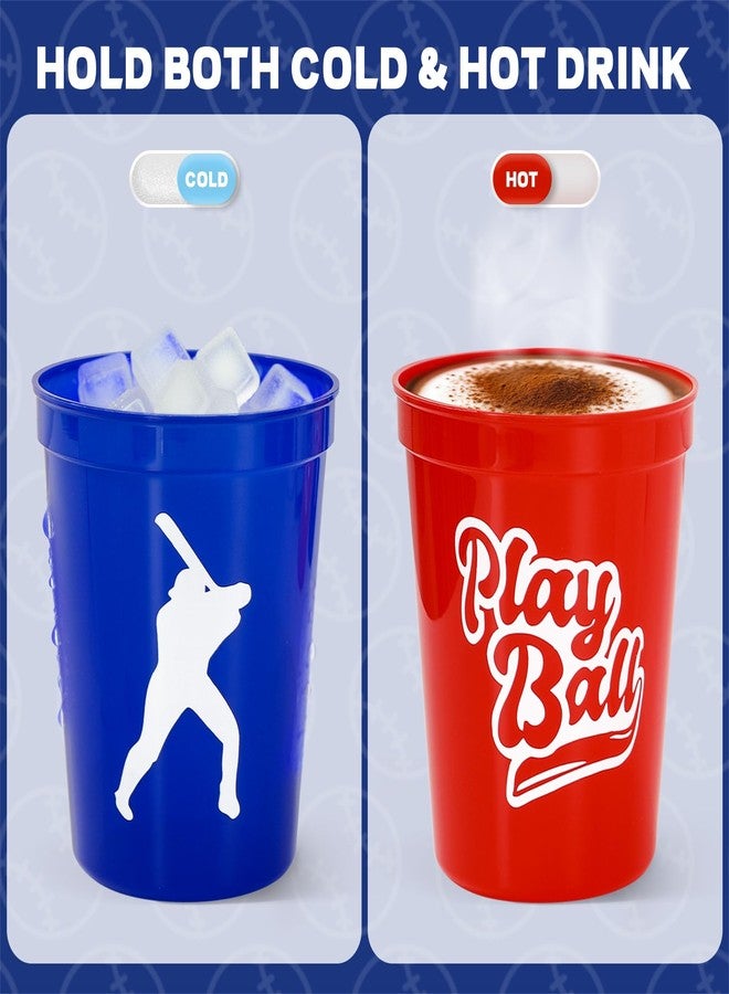 FYSUIMU 36Pcs Baseball Plastic Cups 16oz Red Blue White Sport Ball Disposable Drinking Cups Stackable Party Cups for Birthday Baby Shower End of Season Team Gifts Event Party Favor Supplies - Image 5