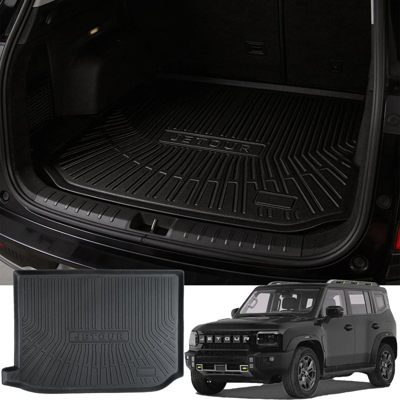 Delehehe Trunk Mat for Jetour T2 Traveler 2024 2025 Accessories,Custom Fit Car Trunk Mat,All Weather Cargo Mat for Jetour T2 Accessories,100% Protection TPE - Easy-to-Wash - Image 1