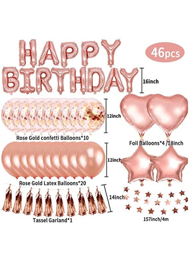 هومستر روز الذهب حفلة عيد ميلاد ديكور البالون قوس الحجرة مجموعة مع عيد ميلاد سعيد البالون لافتة، رقائق البالون، ستارة هامشية وشريط - Image 2