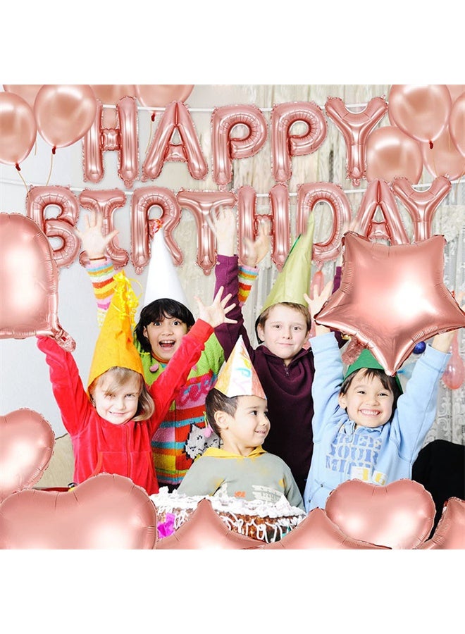 هومستر روز الذهب حفلة عيد ميلاد ديكور البالون قوس الحجرة مجموعة مع عيد ميلاد سعيد البالون لافتة، رقائق البالون، ستارة هامشية وشريط - Image 3