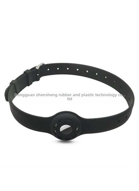 Suitable For AirTag Dog Collar Positioning Tracker Case For Apple Tracker Collar Case-Color:Black-Applicable Model:Large 535*40*20mm