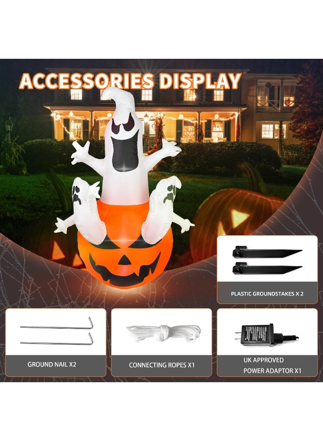 Inflatable Pumpkin Ghost with LED Light Inflatable Toy Outdoor Decoration Halloween (180cm Pumpkin) - Image 5