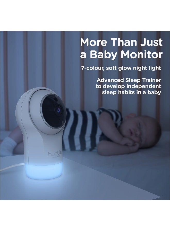 Hubble Connected Nursery Pal Glow+ Smart Baby Monitor with 5" Parent Unit and Wi-Fi Viewing via Free App – 7-Color Night Light, Sleep Trainer, Remote Pan Tilt Zoom, 2-Way Talk, Infrared Night Vision - Image 3