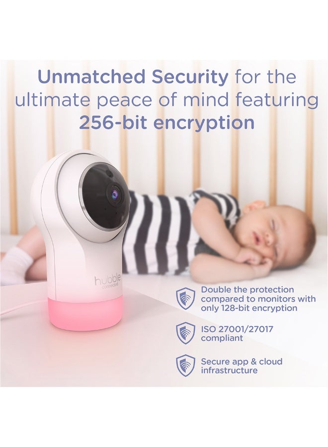 Hubble Connected Nursery Pal Glow+ Smart Baby Monitor with 5" Parent Unit and Wi-Fi Viewing via Free App – 7-Color Night Light, Sleep Trainer, Remote Pan Tilt Zoom, 2-Way Talk, Infrared Night Vision - Image 5