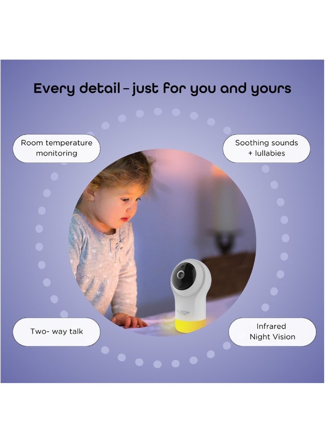 Hubble Connected Nursery Pal Glow+ Smart Baby Monitor with 5" Parent Unit and Wi-Fi Viewing via Free App – 7-Color Night Light, Sleep Trainer, Remote Pan Tilt Zoom, 2-Way Talk, Infrared Night Vision - Image 4