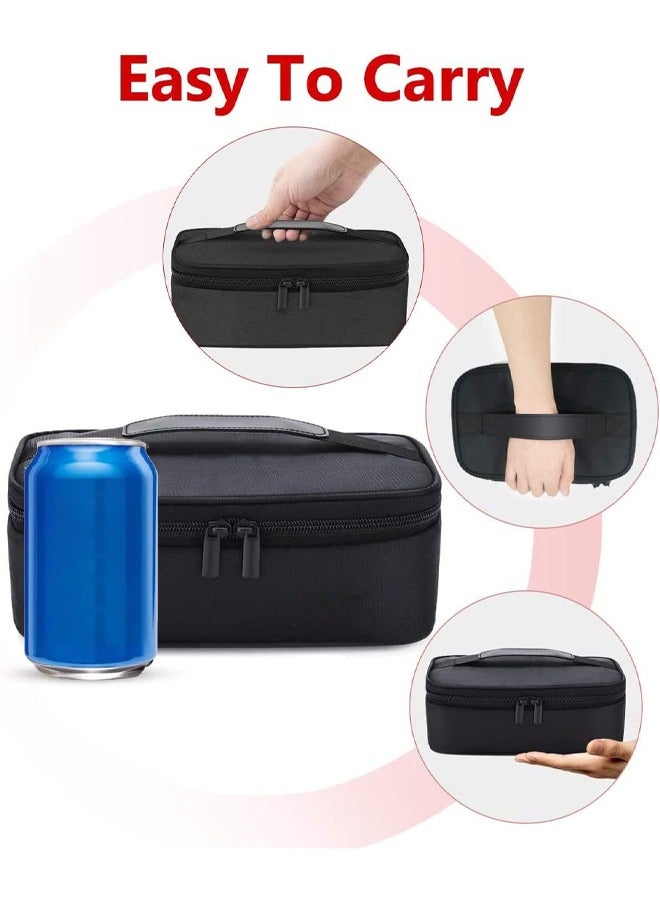 Topyich Portable Cooler Lunch Bag, Black Thermal Bag, Small Lunch Box Bag Portable Lunch Pail with Handle for Men and Women - Image 4
