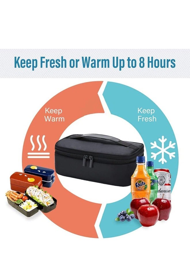Topyich Portable Cooler Lunch Bag, Black Thermal Bag, Small Lunch Box Bag Portable Lunch Pail with Handle for Men and Women - Image 3