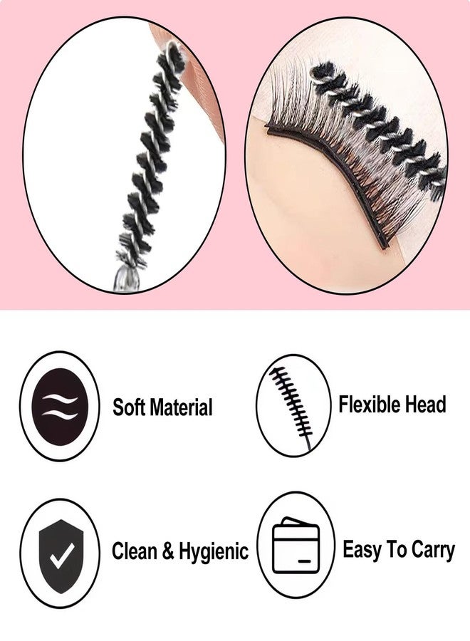 Corconess Skinny Mascara Wands 50pcs Mini Eyelash Brushes Disposable Lash Spoolies Micro Spoolies Eyebrow Brush Spoolies For Eyebrows Eyelash Extension Supplies(Black) - Image 5
