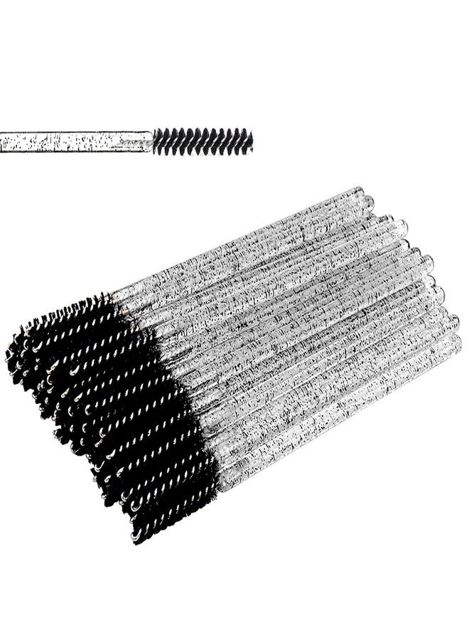 Corconess Skinny Mascara Wands 50pcs Mini Eyelash Brushes Disposable Lash Spoolies Micro Spoolies Eyebrow Brush Spoolies For Eyebrows Eyelash Extension Supplies(Black) - Image 1