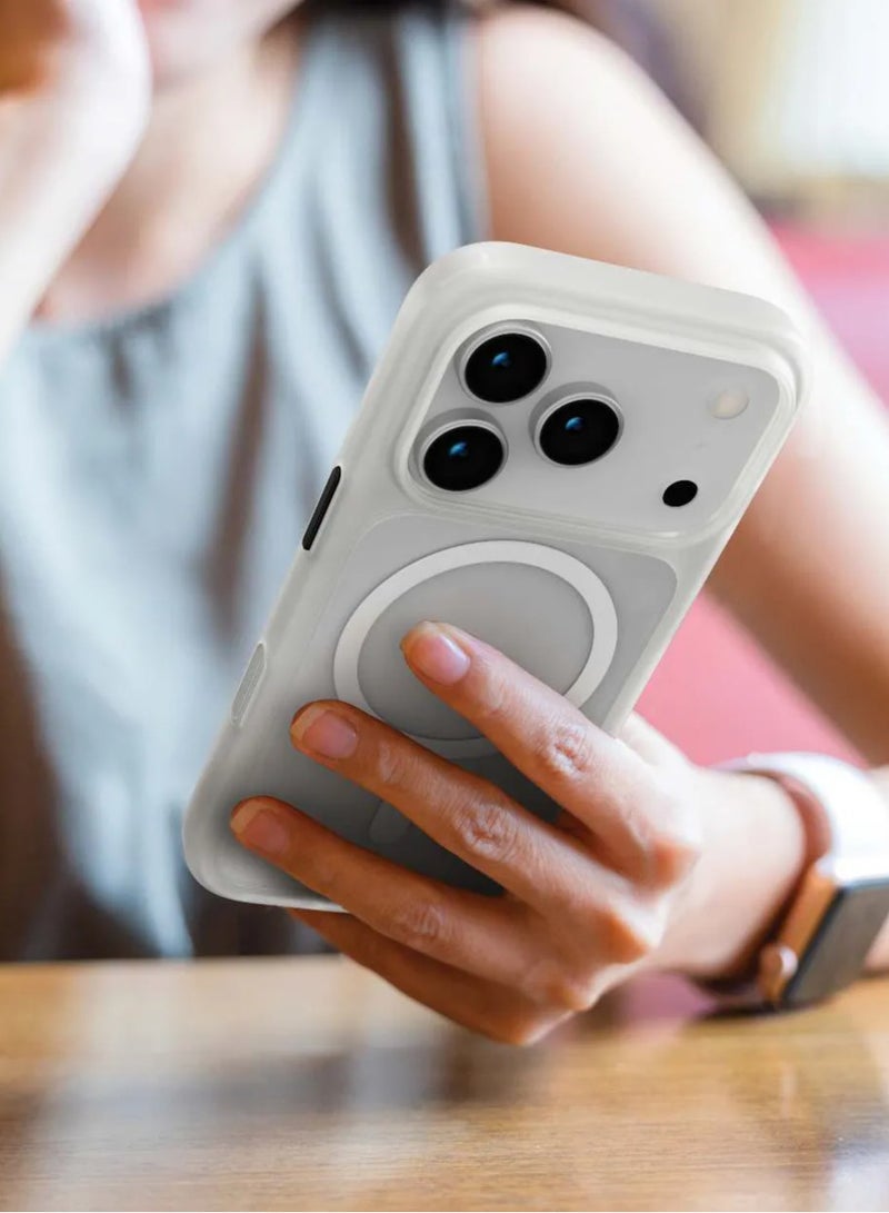 LEVELO iPhone 17 Pro Max Solo Matte MagSafe Case / 5ft. | 1.5m Drop Tested / MagSafe Compatible / Strong Magnets / Back Cover - White - Image 4