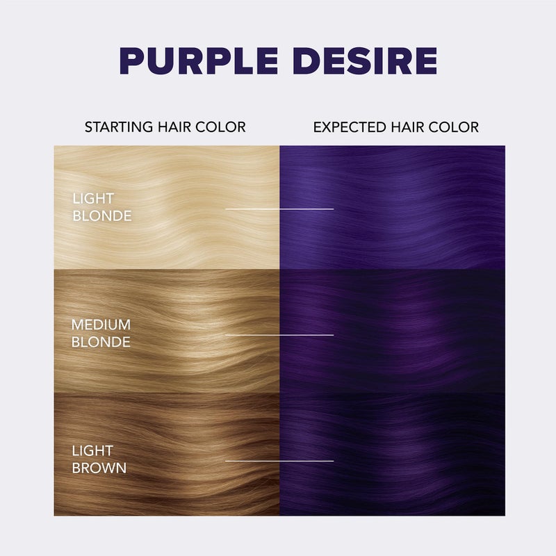 Splat Purple Desire Semi Permanent Hair Dye Kit with Bleach, 1 Application, Includes Purple Hair Dye, Oxide & Bleach Powder, Vegan & Cruelty Free Hair Color - Image 3