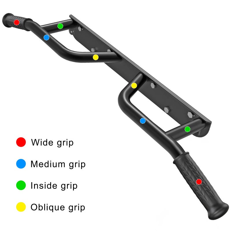 Kipika Wall Mounted Pull Up Bar - Heavy-Duty Steel Tube - Four Hand Grips - Crossfit Training - 38 Inches Wide - 6 Inches Wall Clearance - Stable 6-Hole Design - Home Gym - Image 5