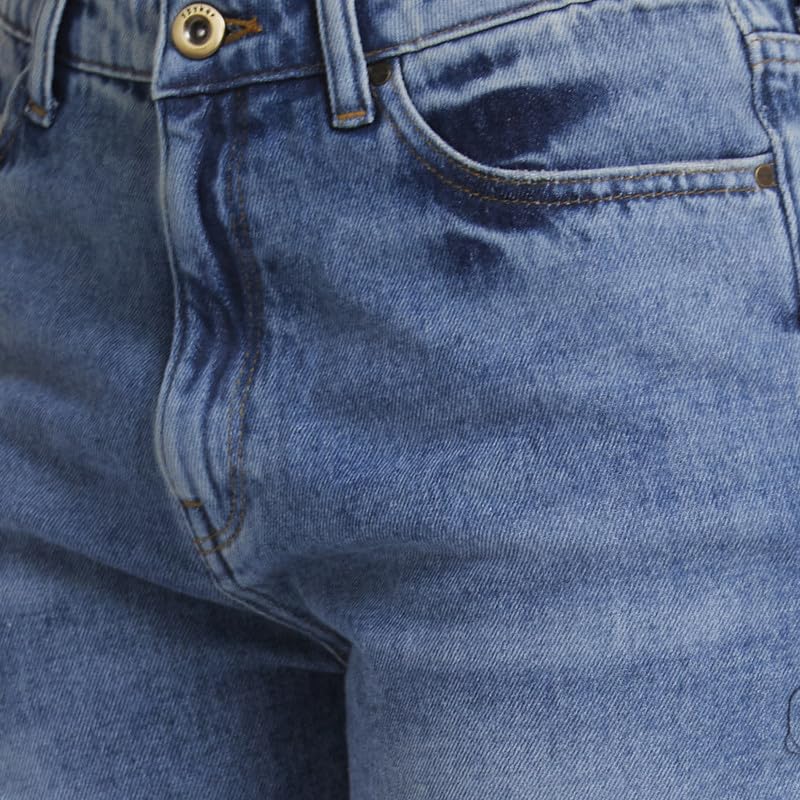 Spykar Women Light Blue Cotton Straight Fit Regular Length Low Distressed Jeans -(Bella) - Image 5