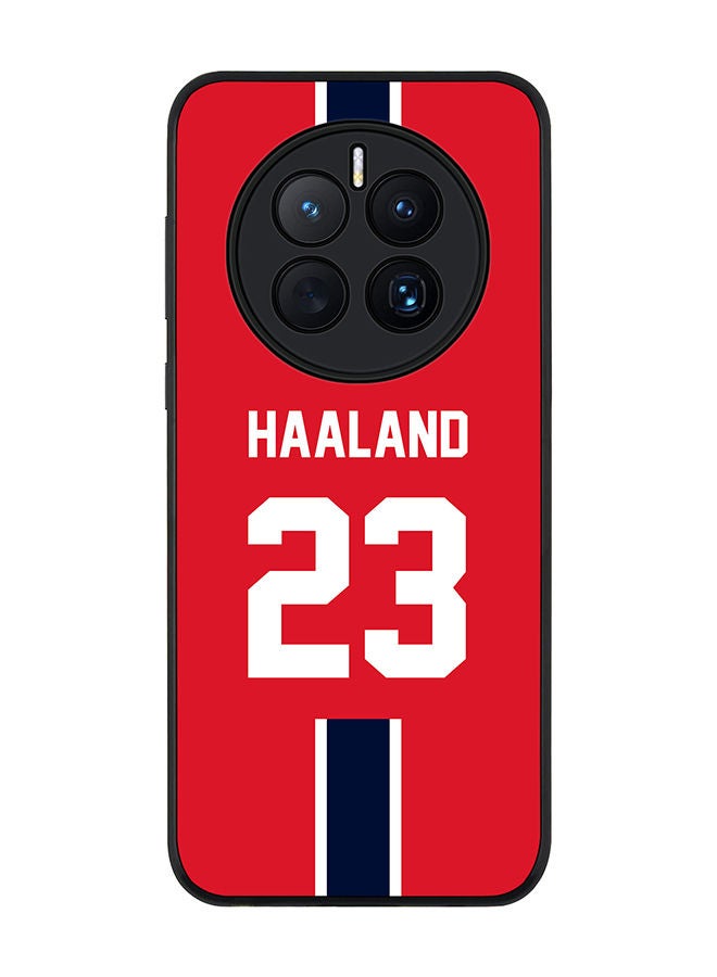Stylizedd Rugged Black edge case for Huawei Mate 50 Slim fit Soft Case Flexible Rubber Edges Anti Drop TPU Gel Thin Cover - Football Team - Norway Player Name - Haaland - Image 1