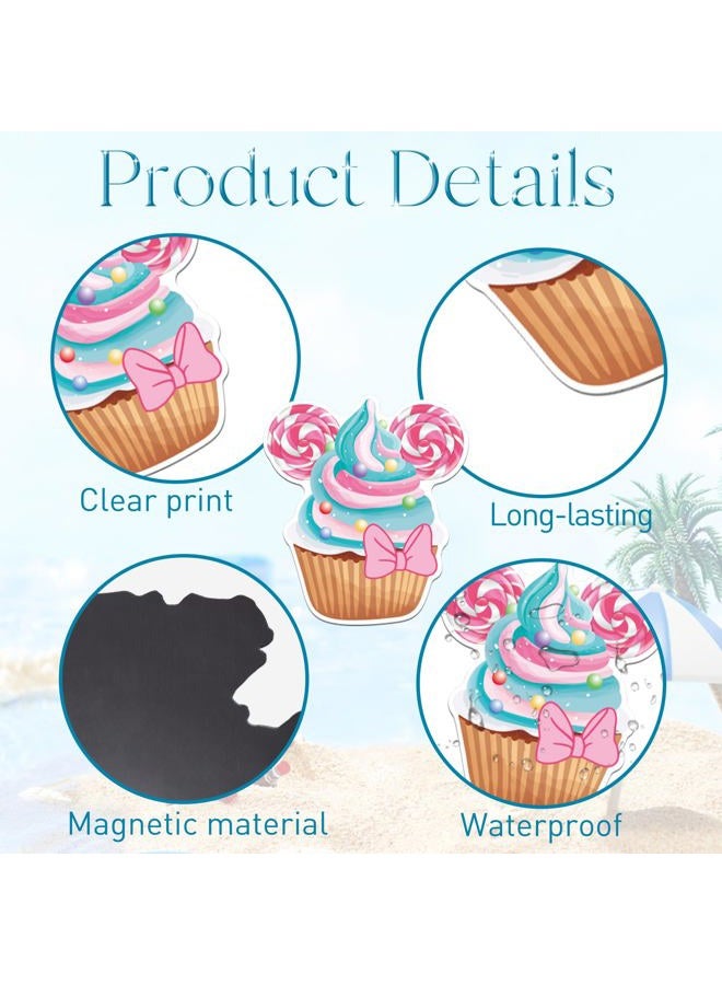 HemerVows 12 Pcs Cruise Door Decorations Magnetic, Sweet Dessert Donut Cupcake Ice Cream Cruise Ship Door Magnets, Fun Candy Themed Magnetic Ship Cabin Signs Fridge Magnets Decor - Image 3