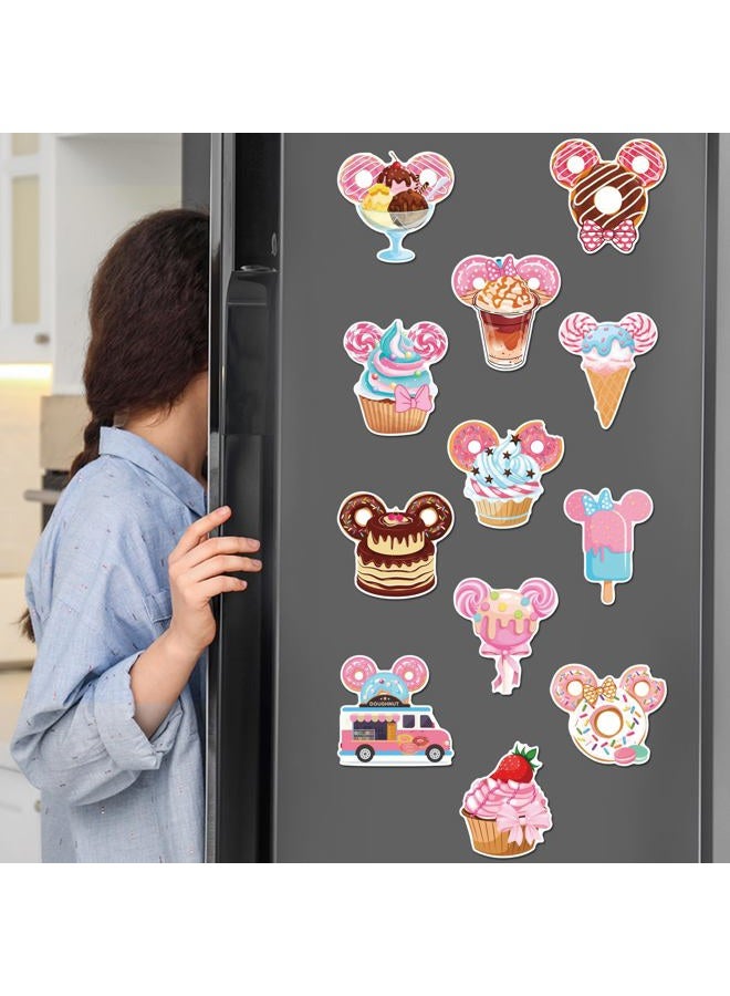 HemerVows 12 Pcs Cruise Door Decorations Magnetic, Sweet Dessert Donut Cupcake Ice Cream Cruise Ship Door Magnets, Fun Candy Themed Magnetic Ship Cabin Signs Fridge Magnets Decor - Image 5