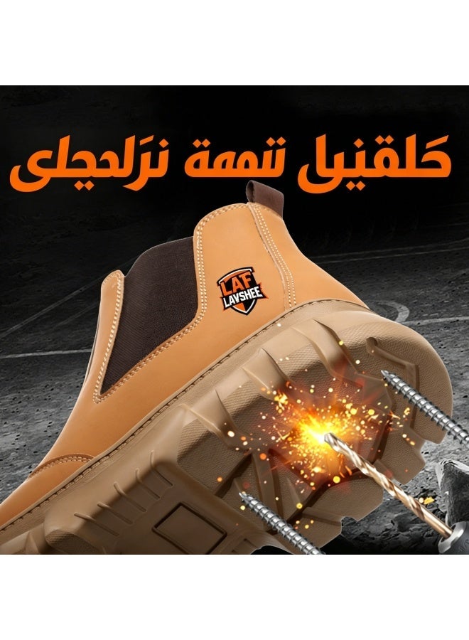 أحذية عمل رجالية سهلة الارتداء للحماية - مقدمة فولاذية، مقاومة للثقب، مسامية - Image 2