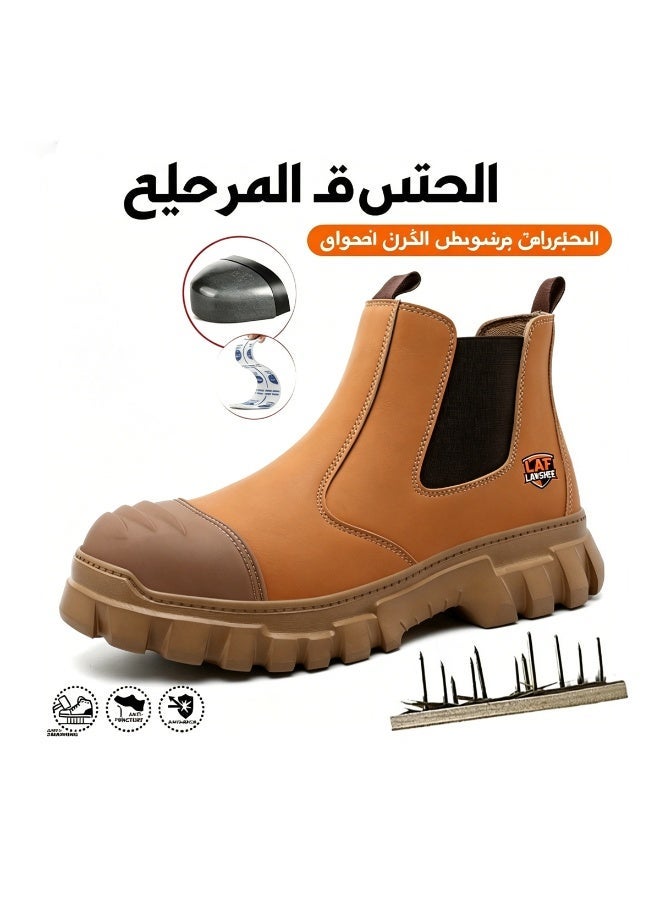 أحذية عمل رجالية سهلة الارتداء للحماية - مقدمة فولاذية، مقاومة للثقب، مسامية - Image 1