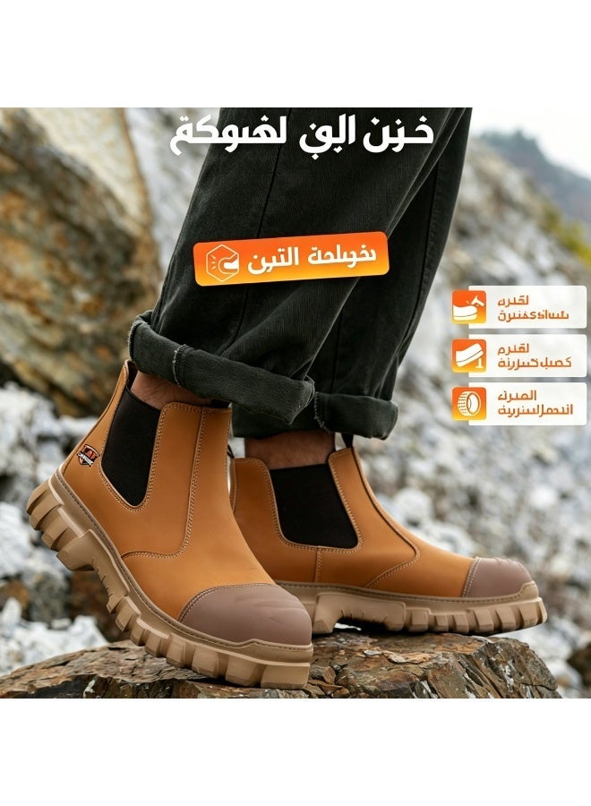 أحذية عمل رجالية سهلة الارتداء للحماية - مقدمة فولاذية، مقاومة للثقب، مسامية - Image 4