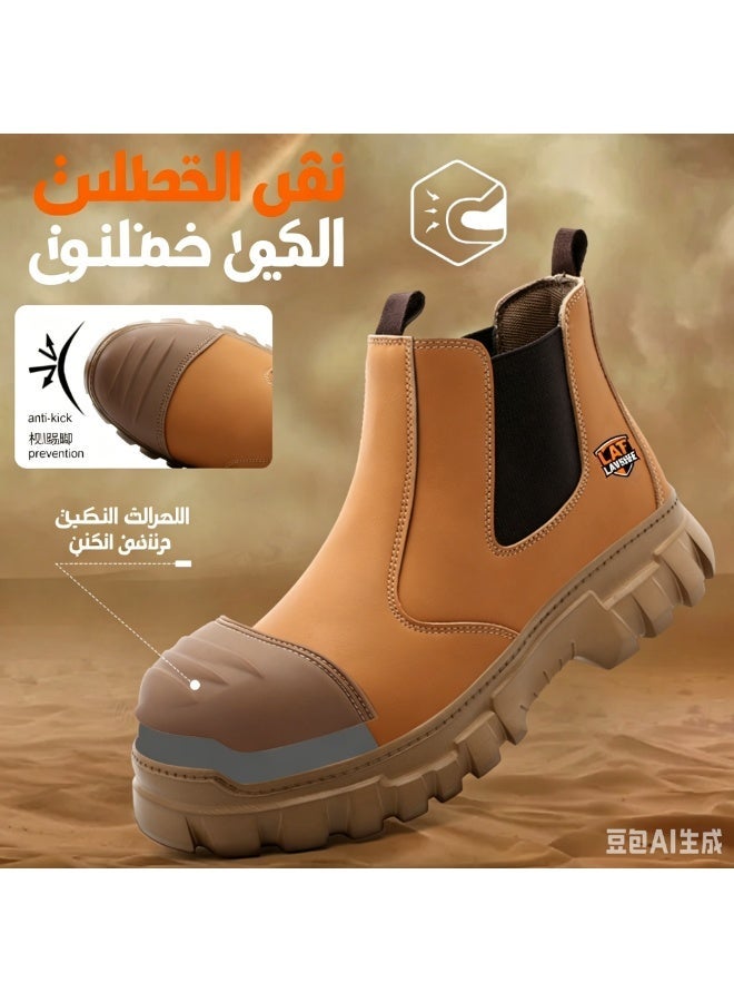 أحذية عمل رجالية سهلة الارتداء للحماية - مقدمة فولاذية، مقاومة للثقب، مسامية - Image 3
