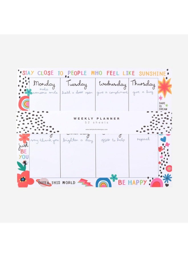 بيلي بوتون أوراق تخطيط أسبوعي بتصميم ملون - Image 1