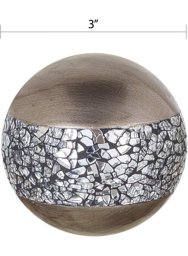 Creative Scents Schonwerk Silver Decorative Balls for Bowls and Vases Set of 3 Decorative Orbs for Centerpiece Bowls  Centerpiece Table Decorations for DiningLiving Room or Table Decor  Gift Idea - Image 3