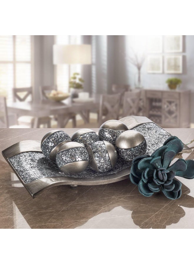 Creative Scents Schonwerk Silver Decorative Balls for Bowls and Vases Set of 3 Decorative Orbs for Centerpiece Bowls  Centerpiece Table Decorations for DiningLiving Room or Table Decor  Gift Idea - Image 2