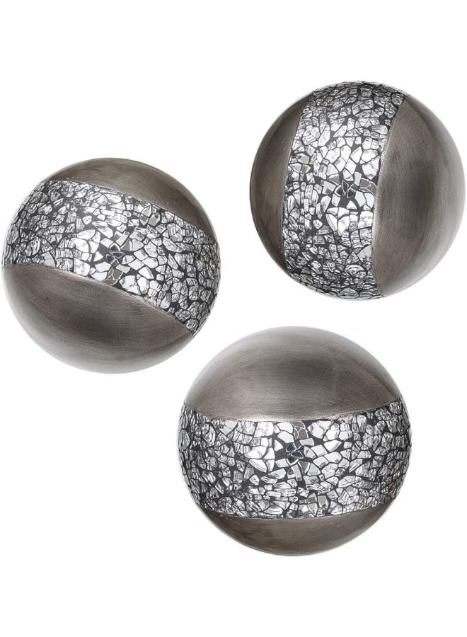 Creative Scents Schonwerk Silver Decorative Balls for Bowls and Vases Set of 3 Decorative Orbs for Centerpiece Bowls  Centerpiece Table Decorations for DiningLiving Room or Table Decor  Gift Idea - Image 4