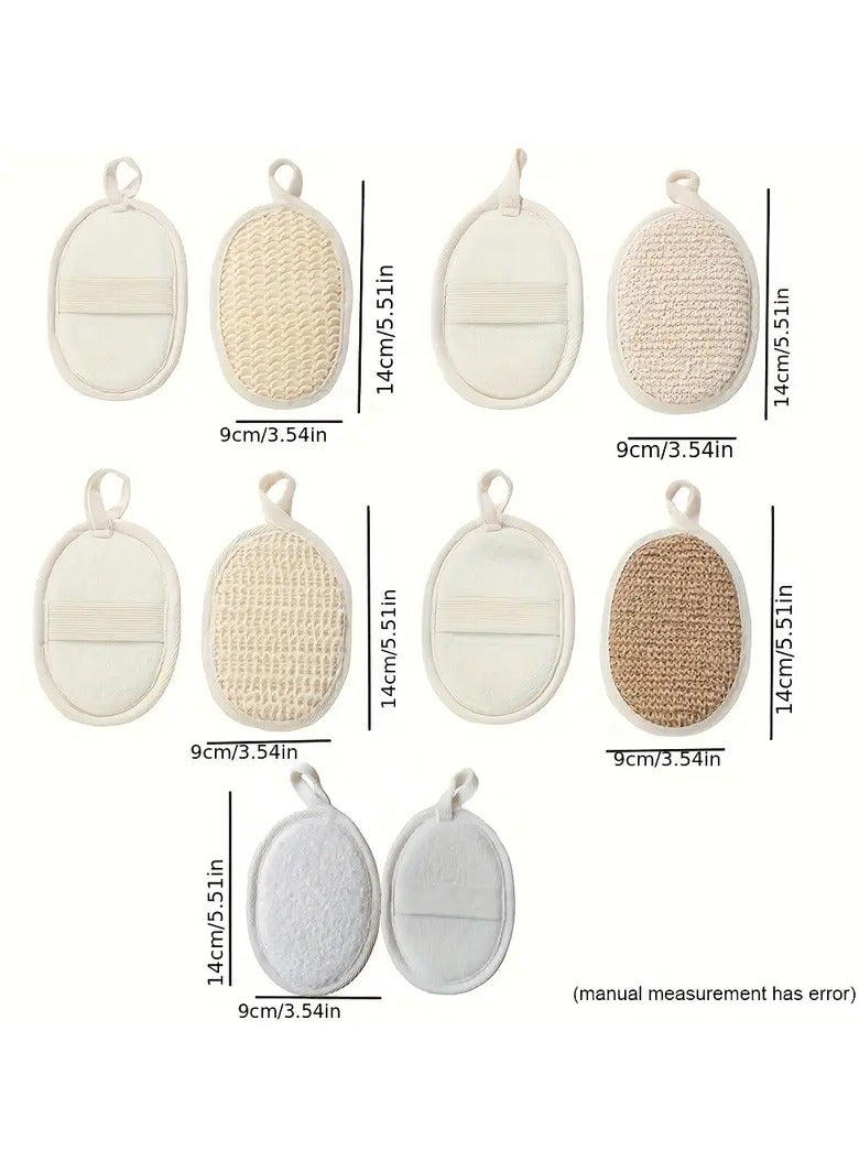 Ucanbe Set of 2 Natural Loofah Exfoliating Pads - Dual-Sided Body & Face Scrubbing Sponges for Shower - Image 2