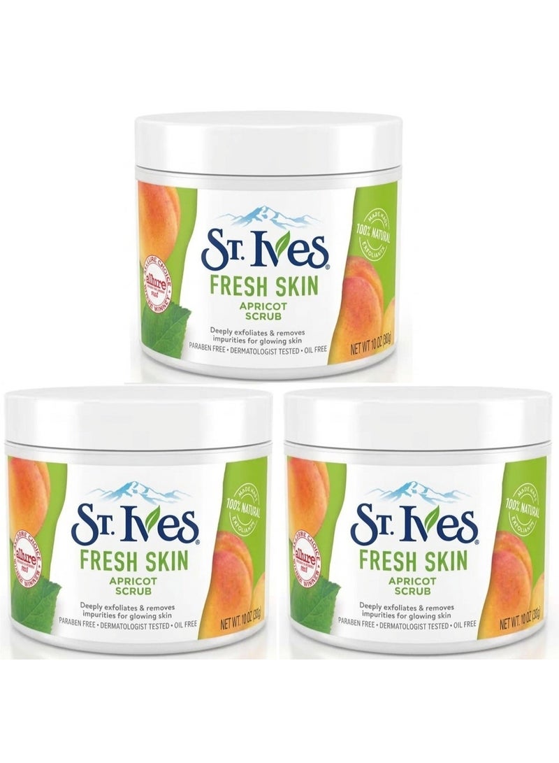 سانت آيفز مجموعة من 3 عبوات من مقشر المشمش "فريش سكين" (Fresh Skin) من سانت آيفز - 3 × 283 جم (10 أونصة) - Image 1