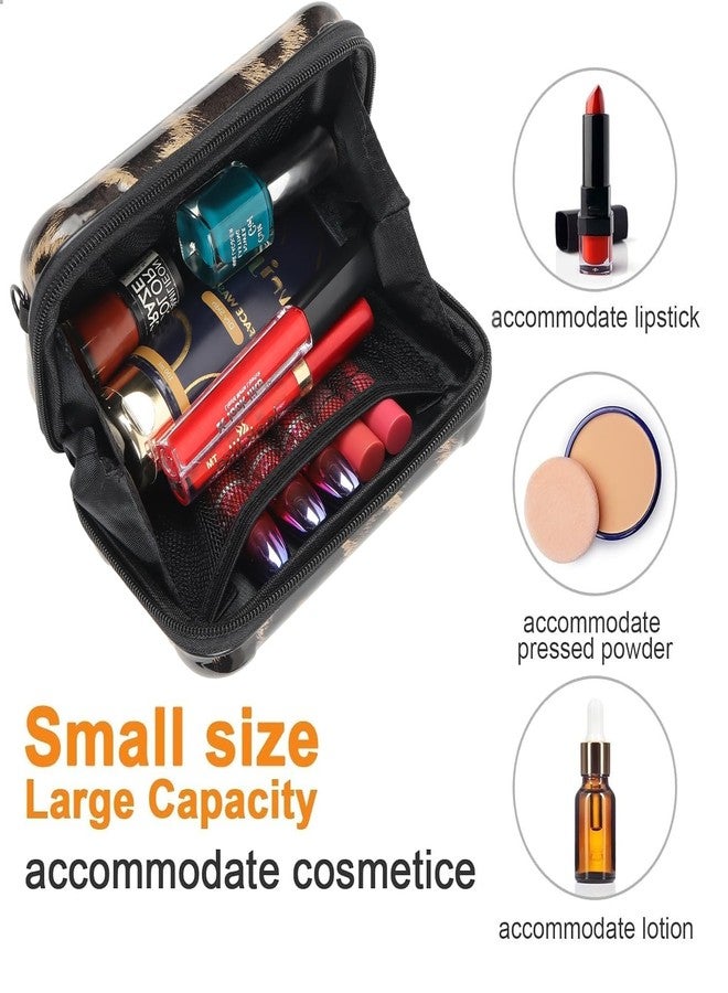 Stealodeal Hard Shell Travel Organizer Pouch for Electronics & Cosmetics | Shockproof EVA Case with Mesh Pockets & Wrist Strap | Multipurpose Storage Case (Leopard Black) - Image 5