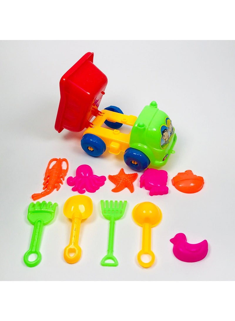 Three-Piece Random Colors Beach Summer Outdoor Toy Car, Reusable Sandbox for Kids - Image 5