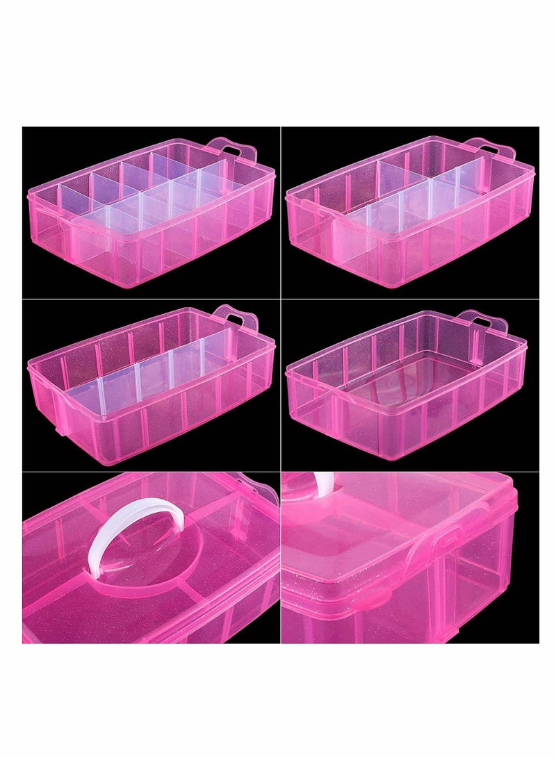 Zikra 3-Tier Stackable Storage Container Box with 30 Compartments, Adjustable Compartments Compatible with Lego Dimensions, Plastic Toys Organizer Case for Dolls, Arts and Crafts, Washi Tapes - Image 3