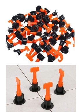 FLAMINGO ENTERPRISE FLAMINGO ENTERPRISE 50 pcs Reusable Tile Leveling System kit Tile Leveller Spacer with Special Wrench  - Image 1