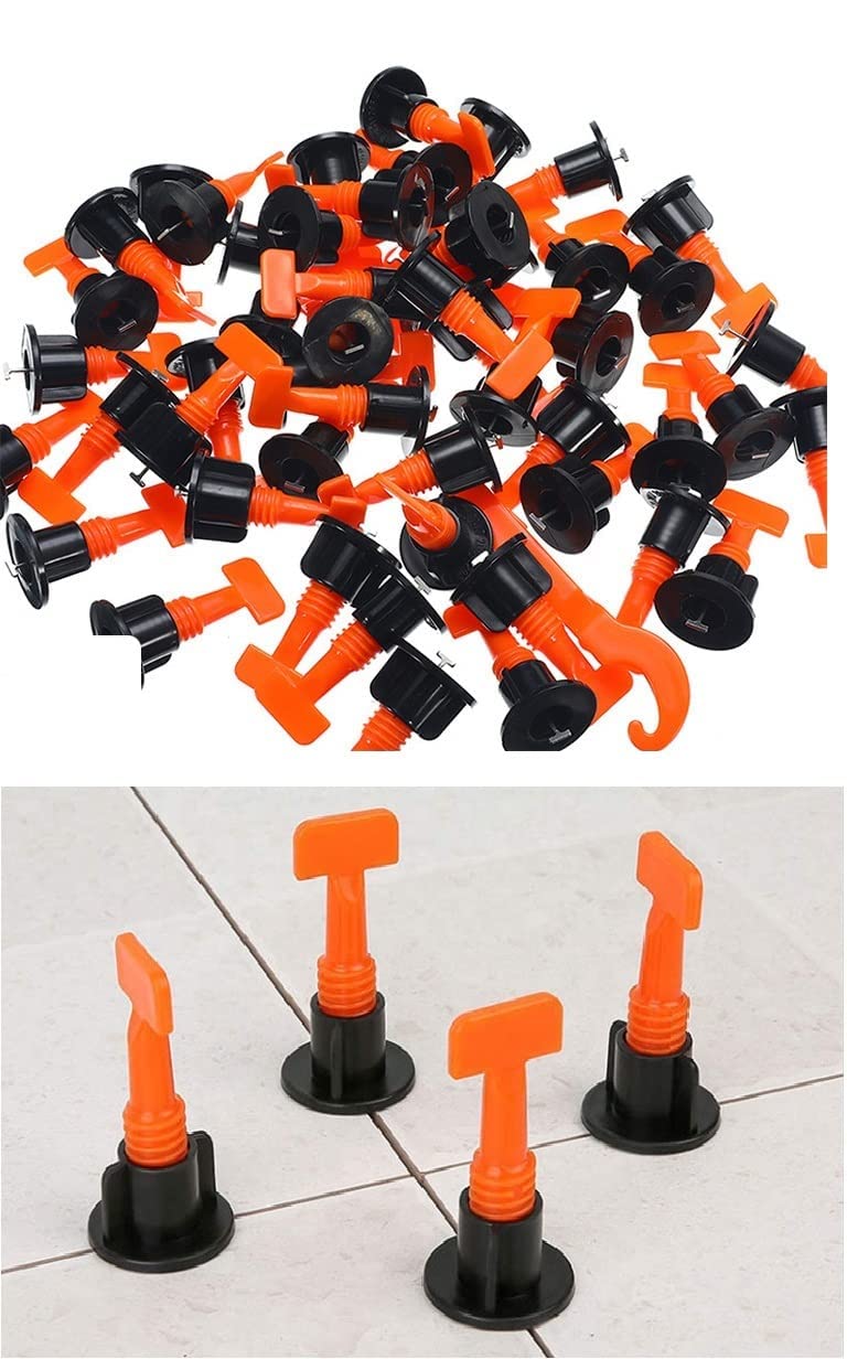 FLAMINGO ENTERPRISE FLAMINGO ENTERPRISE 50 pcs Reusable Tile Leveling System kit Tile Leveller Spacer with Special Wrench  - Image 1