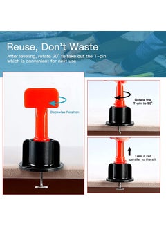 FLAMINGO ENTERPRISE FLAMINGO ENTERPRISE 50 pcs Reusable Tile Leveling System kit Tile Leveller Spacer with Special Wrench  - Image 2