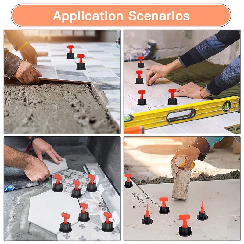 FLAMINGO ENTERPRISE FLAMINGO ENTERPRISE 50 pcs Reusable Tile Leveling System kit Tile Leveller Spacer with Special Wrench  - Image 4
