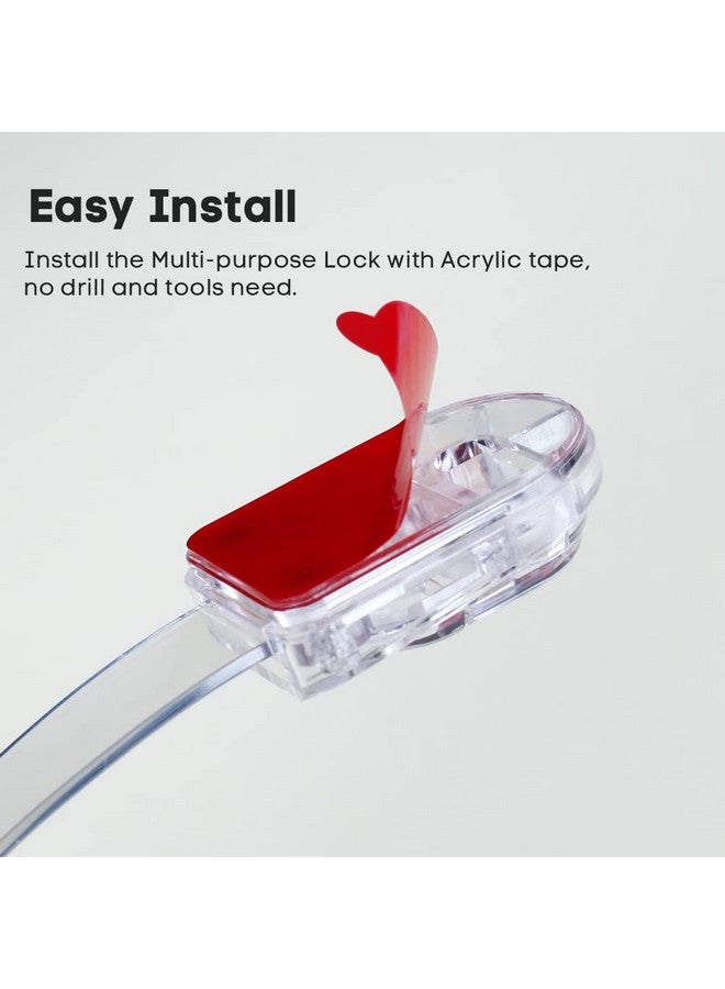 EUDEMON 3 Pack Child Safety Locks, Childproof Strap Locks for Drawers, Fridges, Toilets, Cupboards, Ovens, Cabinets, Multi Use Baby Cabinet Latches, Easy to Install, No Drilling (Transparent) - Image 3