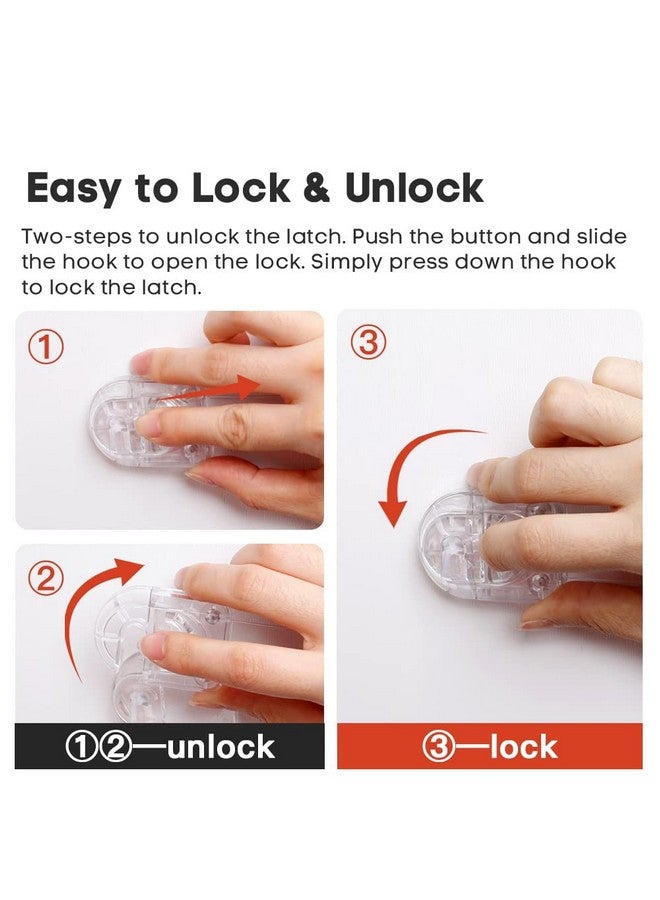 EUDEMON 3 Pack Child Safety Locks, Childproof Strap Locks for Drawers, Fridges, Toilets, Cupboards, Ovens, Cabinets, Multi Use Baby Cabinet Latches, Easy to Install, No Drilling (Transparent) - Image 4