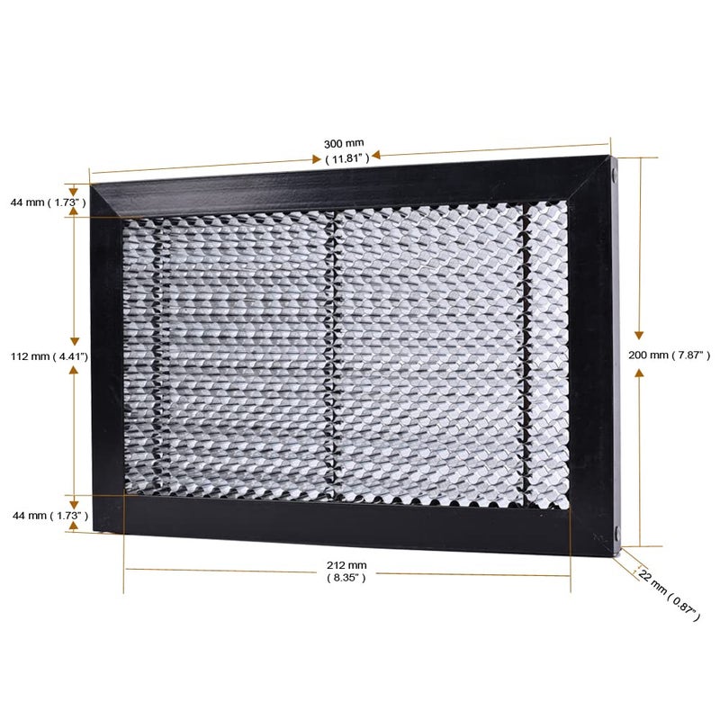 XLNT TECH Laser Honeycomb Working Table 11.81" Ã— 7.87" Ã— 0.87(200mm x 300mm x 22mm) Panel Board Platform used for Multil-brand Engraving Machine. - Image 2