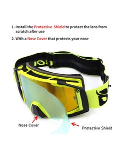 Excefore Motocross Goggles, ATV Motorcycle Goggles, UV400 Ski Goggles, Anti-Slip Strap Nose Cover, Fit Glasses Helmet, for Men Women Youth Adult  - Image 2